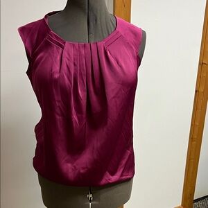 dressbarn Fuchsia Sleeveless Pleated Blouse